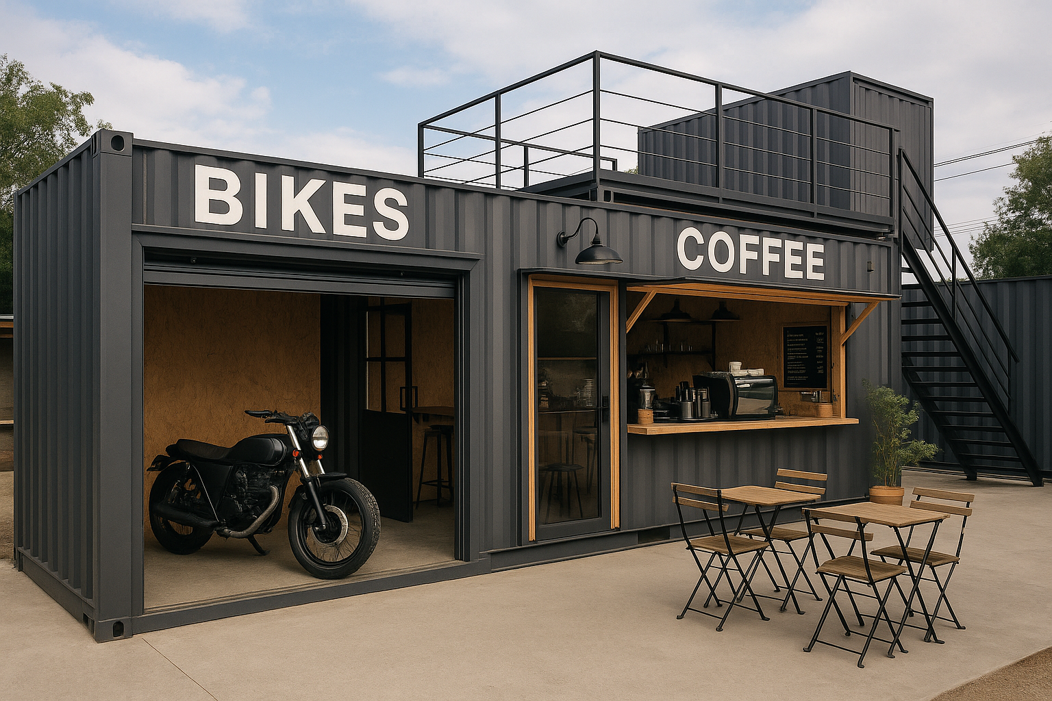 夢のバイクガレージを実現 | 岐阜のコンテナハウスなら合同会社ナガラワークス