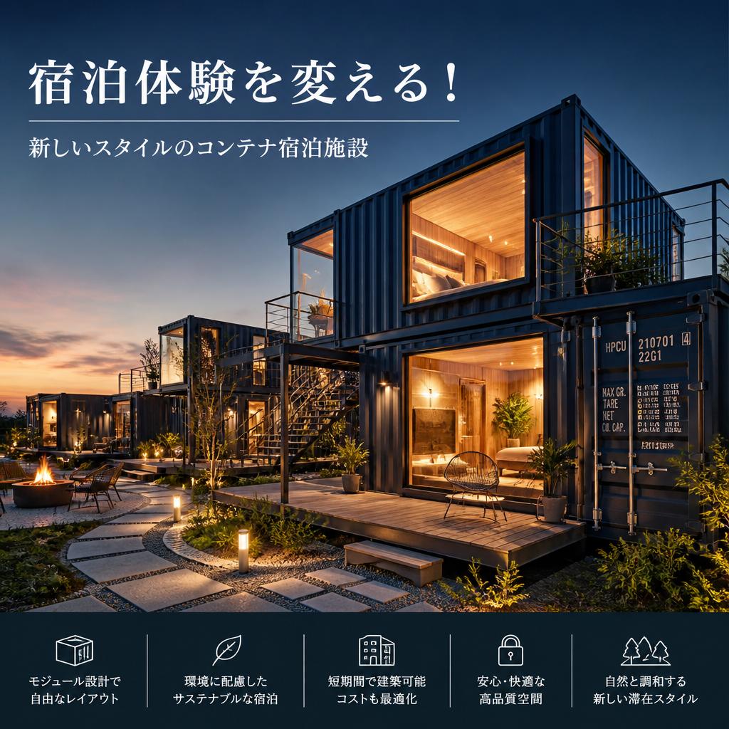 宿泊体験を変える！新しいスタイルのコンテナ宿泊施設