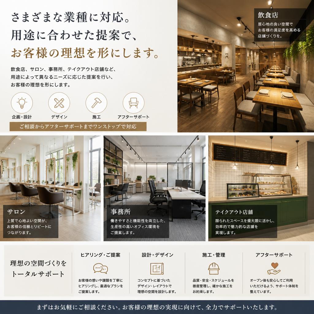 幅広い業種に対応可能